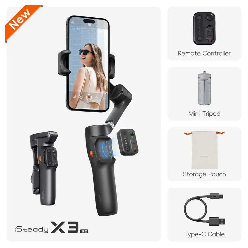 🎥Last Day Special Sale 39.99-hohem iSteady X3 SE Gimbal Stabilizer for iPhone