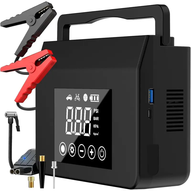 Last Day Special Sale $29.99-Jump Starter with Air Compressor