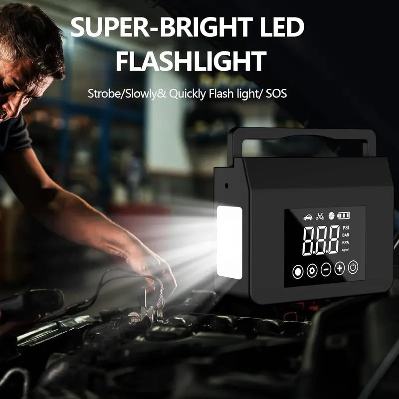 Last Day Special Sale $29.99-Jump Starter with Air Compressor